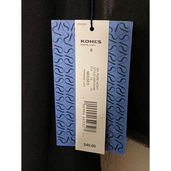 New Simply Vera Vera Wang Black Tshirt with‎ chiffon sleeves Sz S - Picture 6 of 9